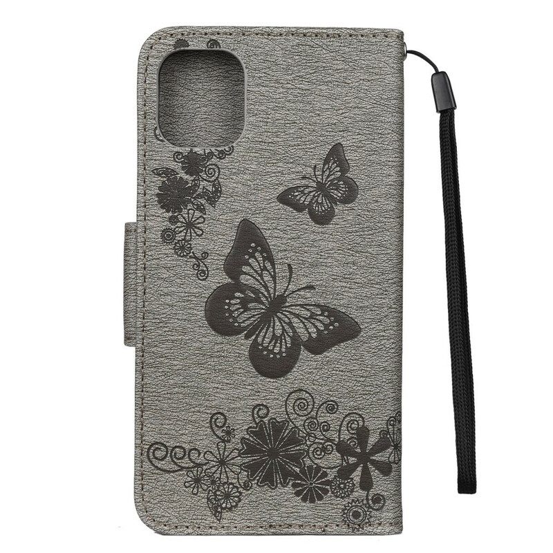 Kotelot iPhone 11 Pro Suojaketju Kuori Splendid Butterflies Hihnalla