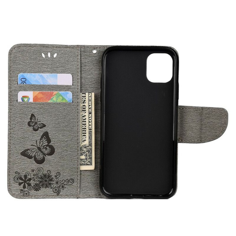 Kotelot iPhone 11 Pro Suojaketju Kuori Splendid Butterflies Hihnalla