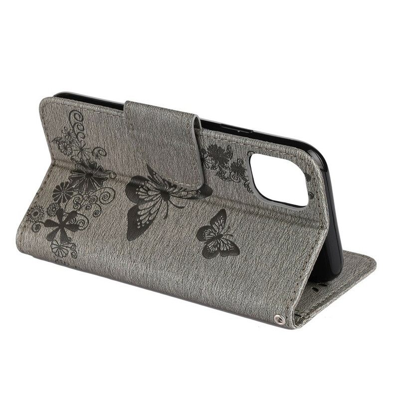 Kotelot iPhone 11 Pro Suojaketju Kuori Splendid Butterflies Hihnalla