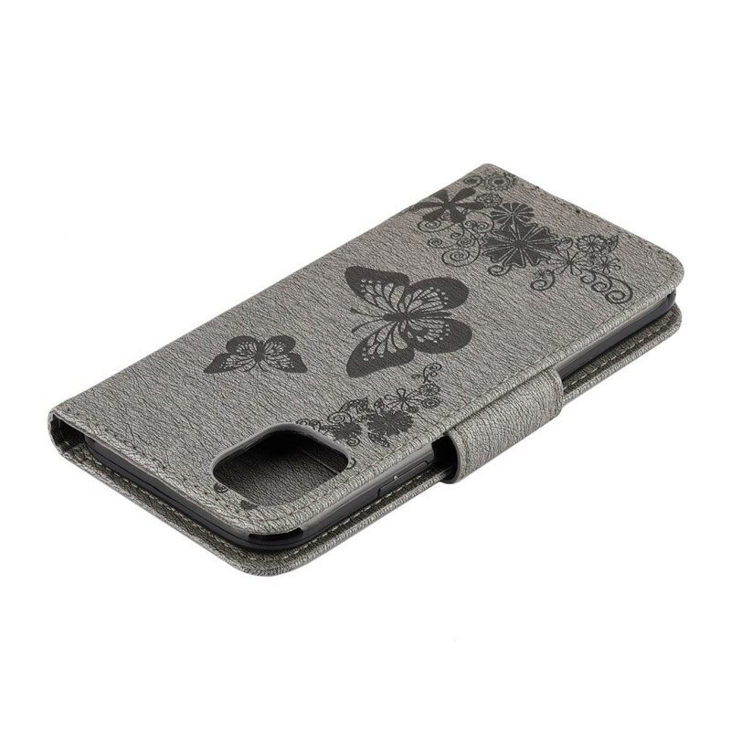 Kotelot iPhone 11 Pro Suojaketju Kuori Splendid Butterflies Hihnalla