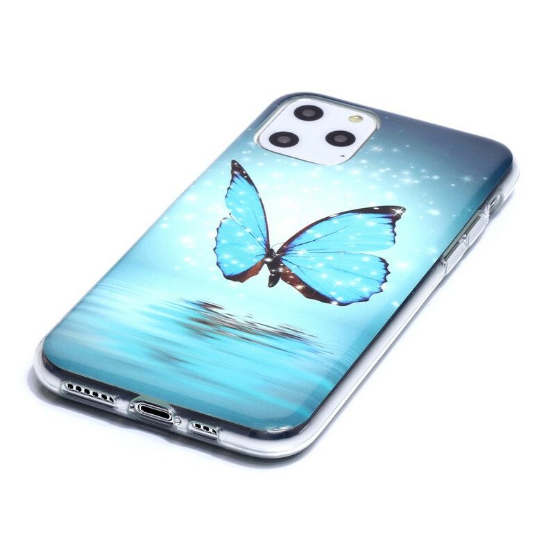Kuori iPhone 11 Pro Fluoresoiva Sininen Perhonen