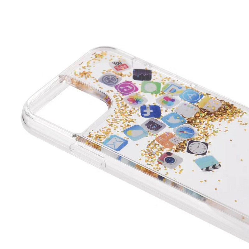 Kuori iPhone 11 Pro Glitter App Kuvakkeet