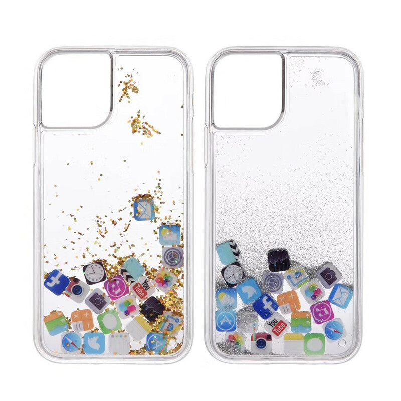 Kuori iPhone 11 Pro Glitter App Kuvakkeet