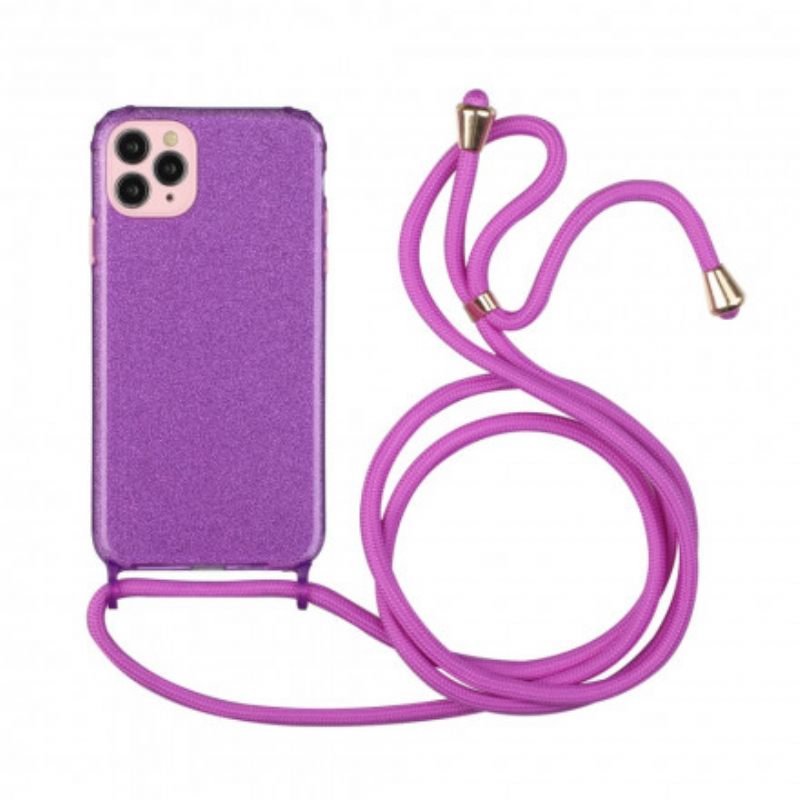 Kuori iPhone 11 Pro Kiristysnyörillä Kiristysnauha Paljetteja