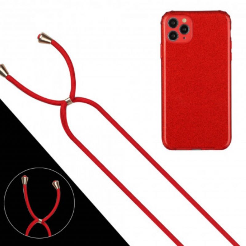 Kuori iPhone 11 Pro Kiristysnyörillä Kiristysnauha Paljetteja
