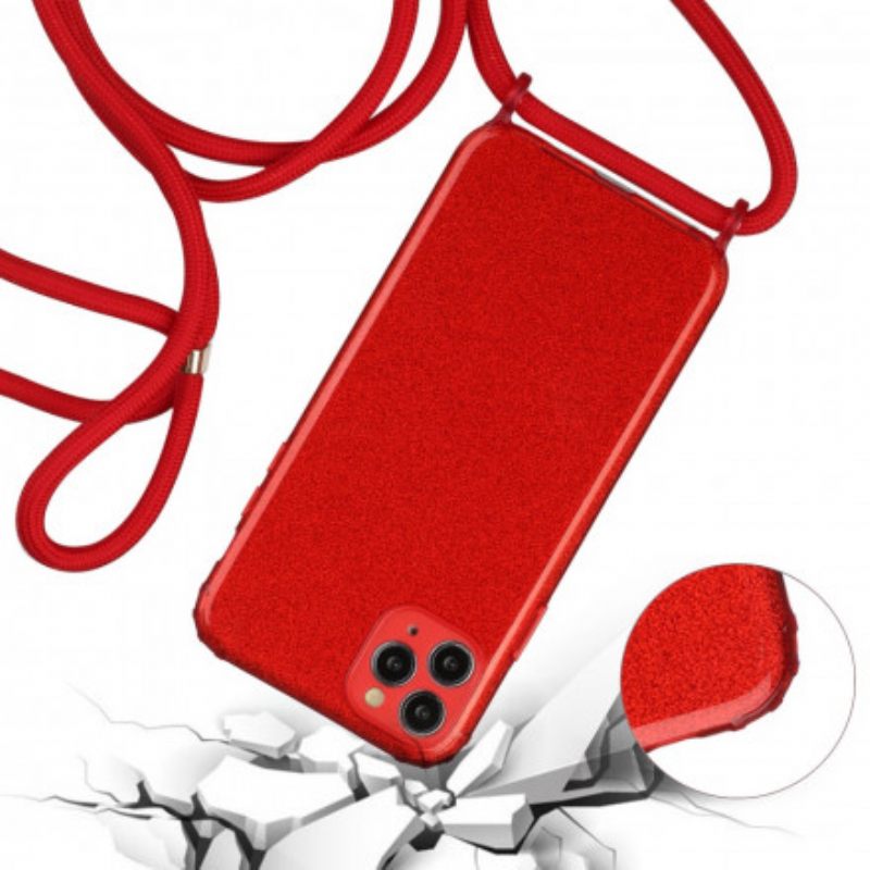 Kuori iPhone 11 Pro Kiristysnyörillä Kiristysnauha Paljetteja