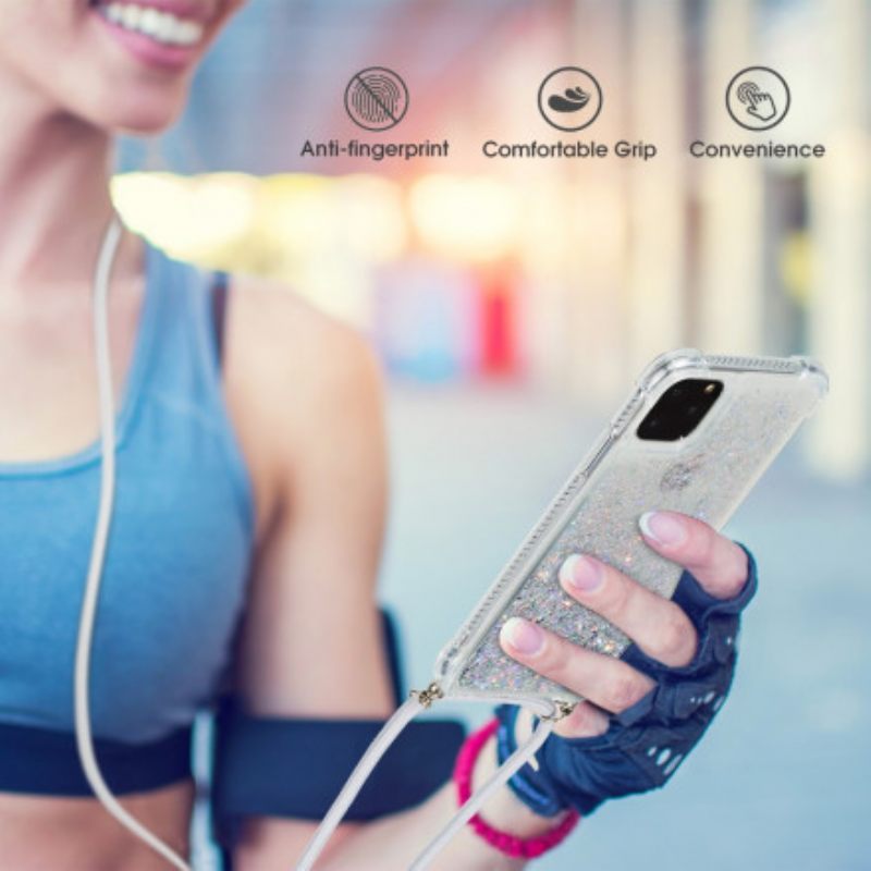 Kuori iPhone 11 Pro Paljetit Ja Johto