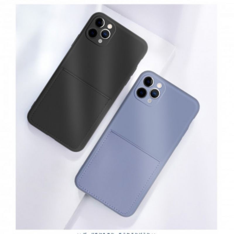 Kuori iPhone 11 Pro Silikoni Ja Keinonahka Korttikotelo