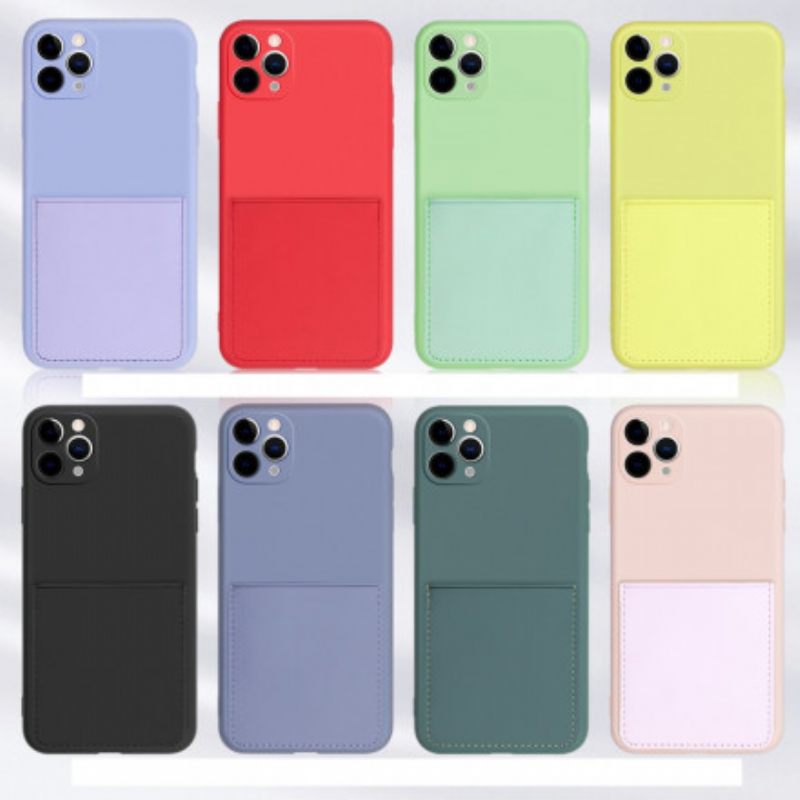 Kuori iPhone 11 Pro Silikoni Ja Keinonahka Korttikotelo