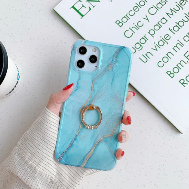 Kuori iPhone 11 Pro Tyylinen Marmorinen Rengaskiinnike