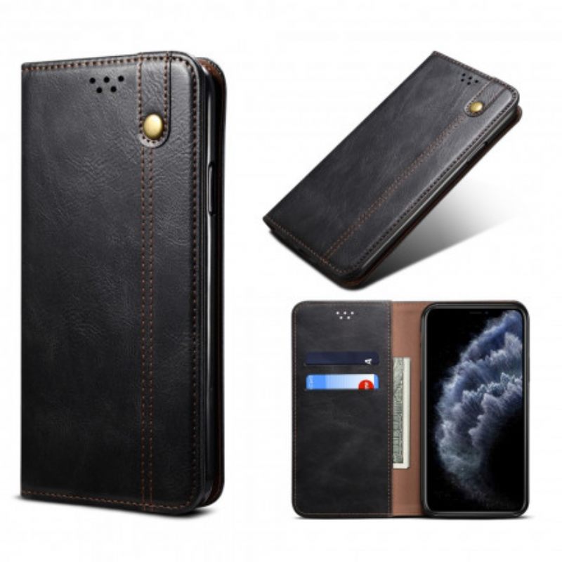 Puhelinkuoret iPhone 11 Pro Kotelot Flip Vahattu Keinonahka