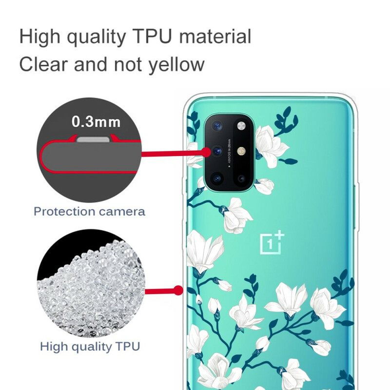 Kuori OnePlus 8T Valkoiset Kukat