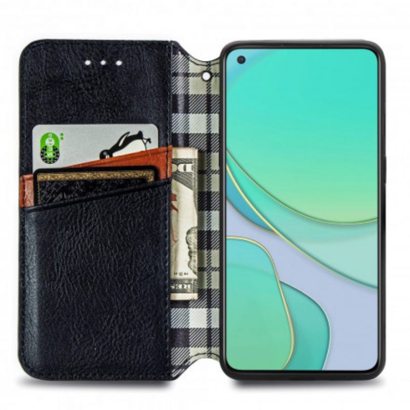 Puhelinkuoret OnePlus 8T Kotelot Flip Diamond Texture Leather Effect