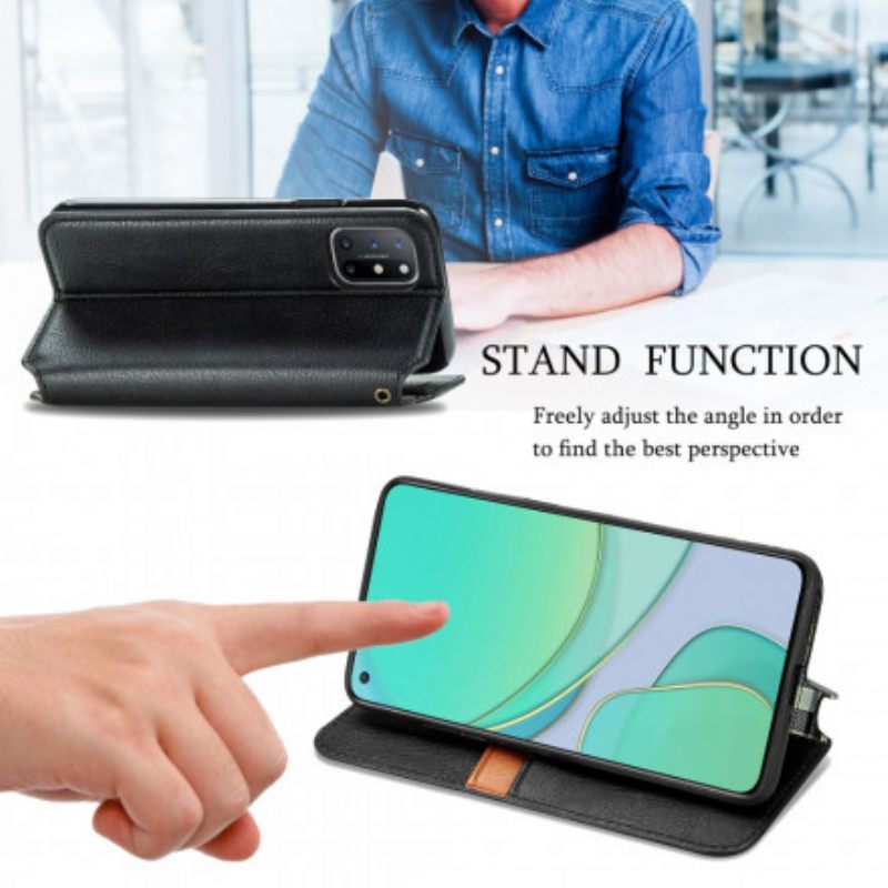 Puhelinkuoret OnePlus 8T Kotelot Flip Diamond Texture Leather Effect