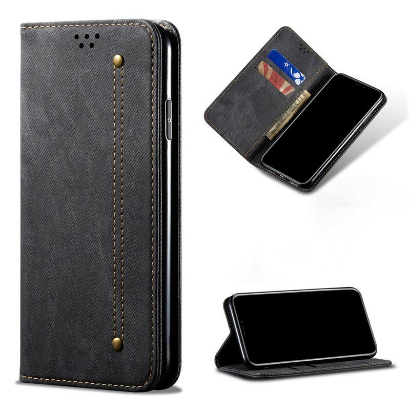 Puhelinkuoret OnePlus 8T Kotelot Flip Faux Leather Jeans Texture