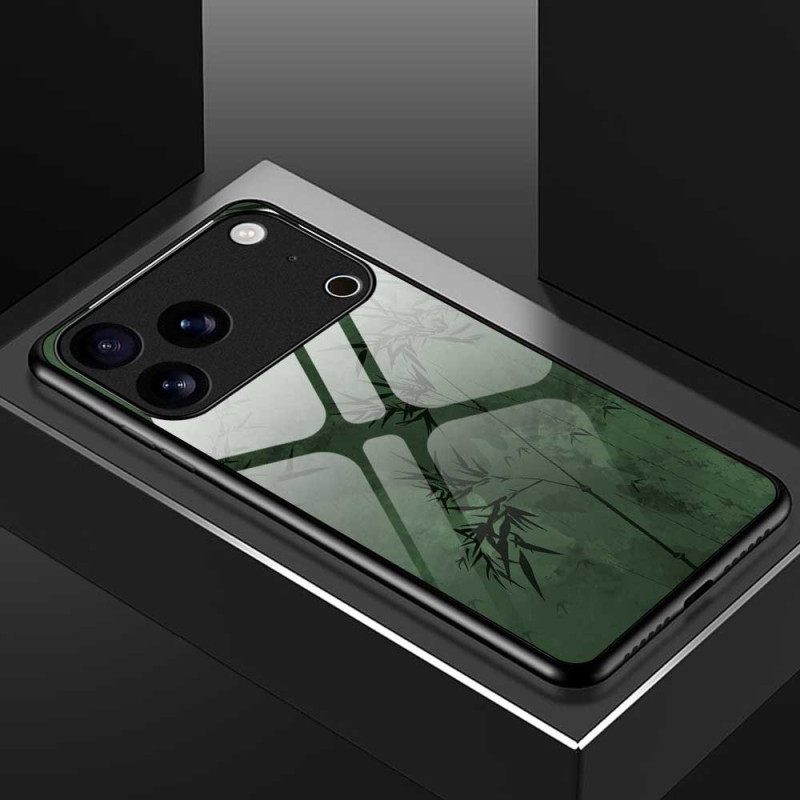 Case iPhone 17 Pro Max Puhelinkuoret Karkaistusta Lasista Valmistettu Kukkakuvio Mustekuvio