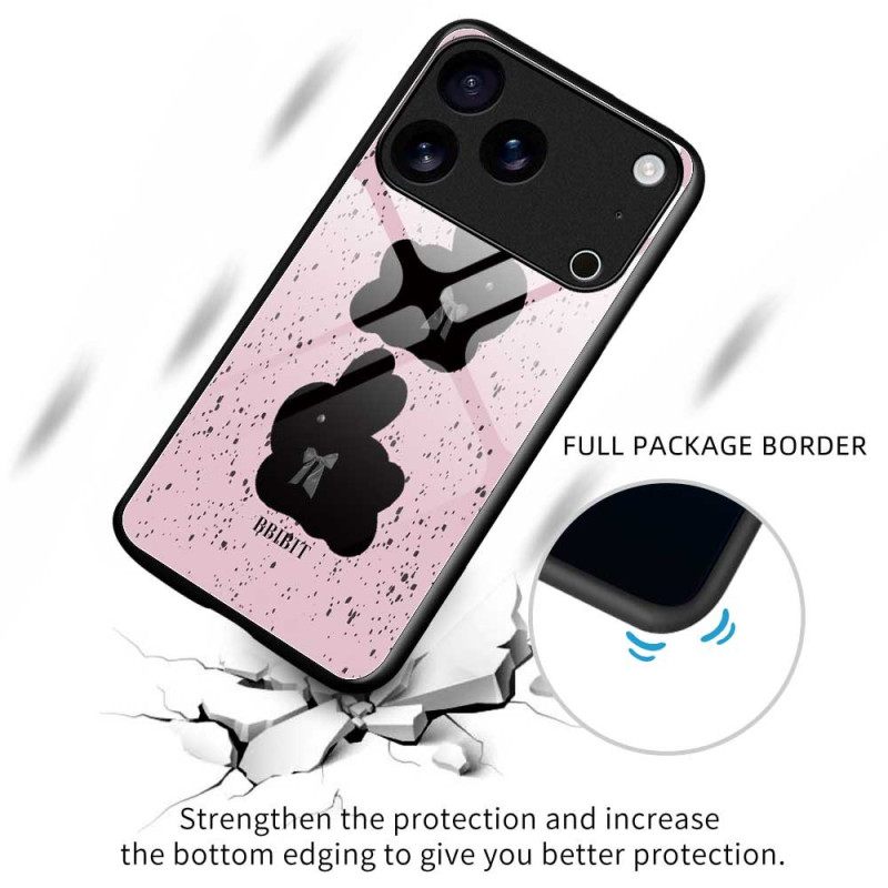Case iPhone 17 Pro Max Puhelinkuoret Karkaistusta Lasista Valmistettu Vaaleanpunainen Ja Musta Kuvio