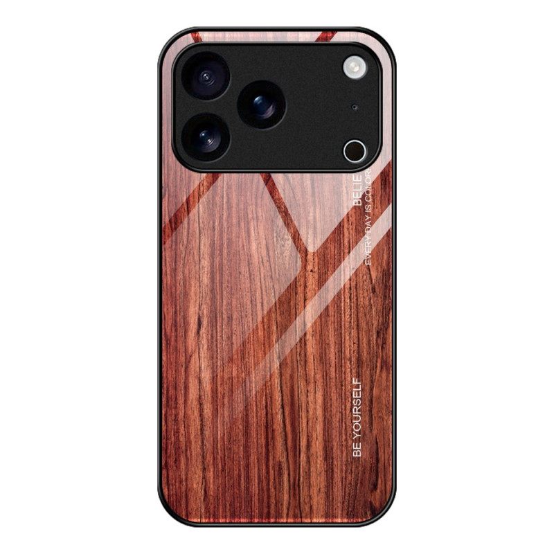 Case iPhone 17 Pro Max Puhelinkuoret Puuefektikarkaistu Lasi