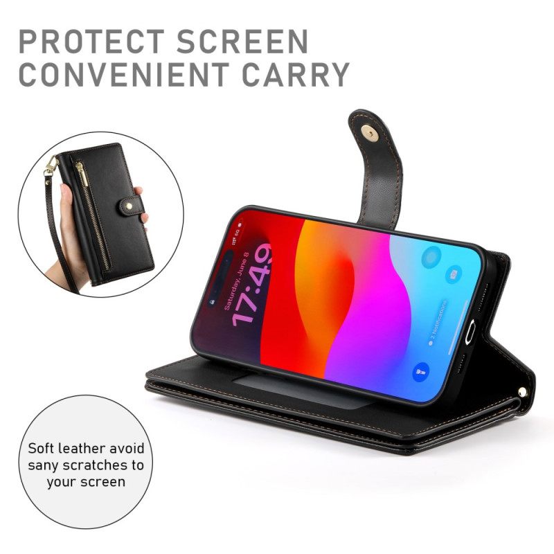 Kotelot iPhone 17 Pro Max Lompakko Vetoketjutaskulla Suojakuori