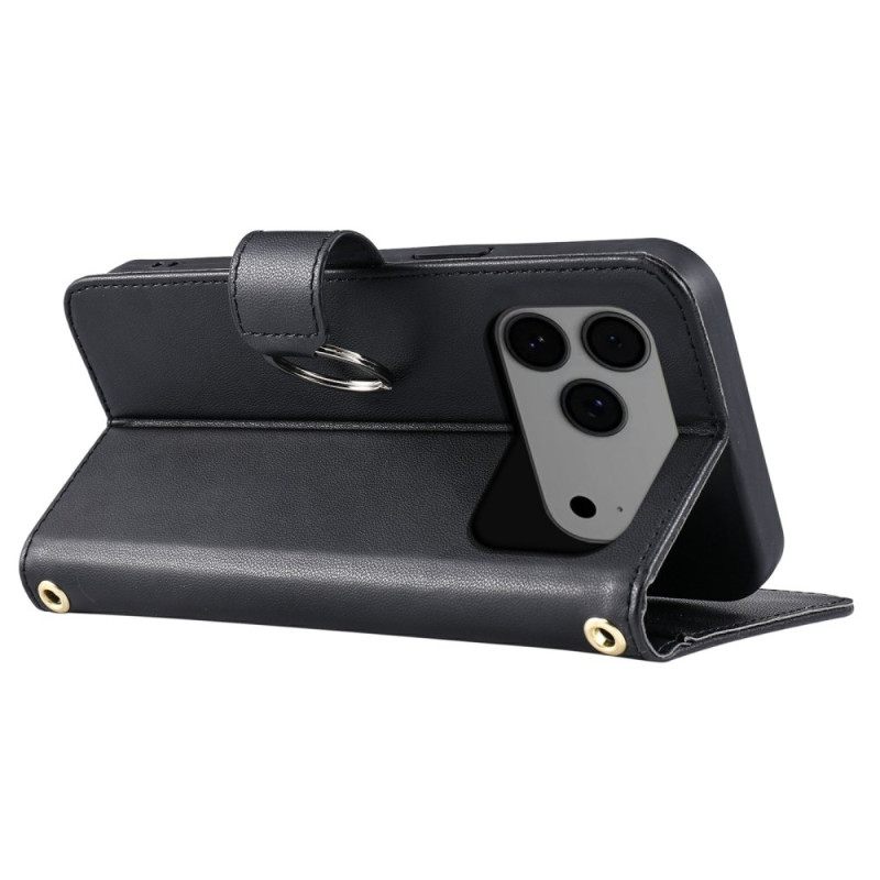 Kotelot iPhone 17 Pro Max Tikattu Kaulanauhalla Ja Olkahihnalla