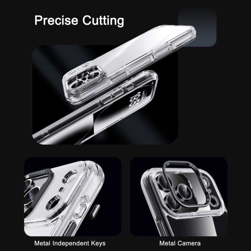 Kuori iPhone 17 Pro Max Ipaky Läpinäkyvä Metallinen Linssikehys