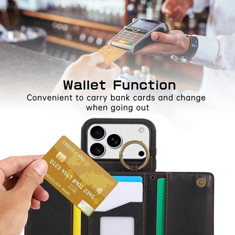 Kuori iPhone 17 Pro Max Lompakko Ja Olkahihna