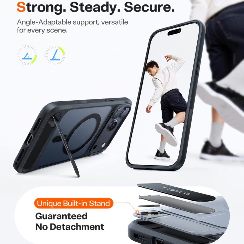 Kuori iPhone 17 Pro Max Magsafe Premium -muotoilu Integroidulla Jalustalla