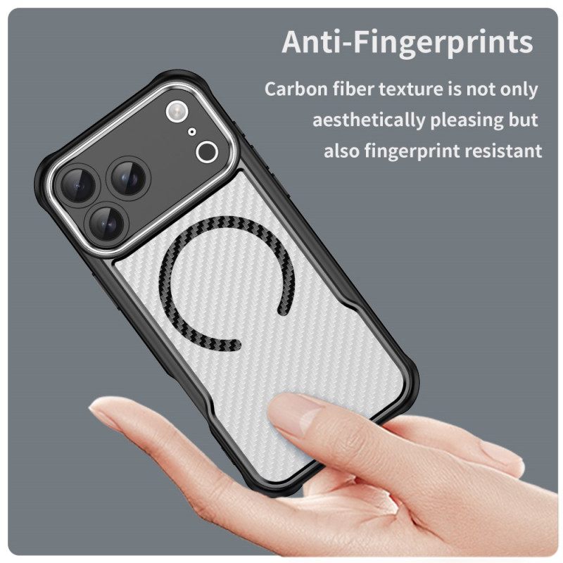 Kuori iPhone 17 Pro Max Magsafe-yhteensopiva Läpikuultava Hiilikuitu Suojakuori