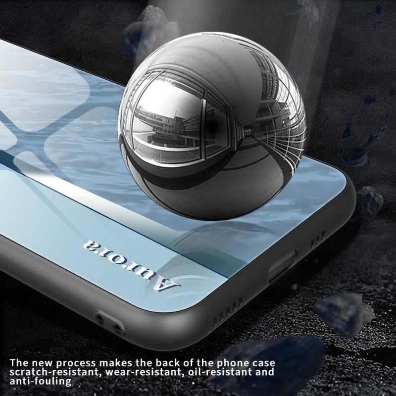 Kuori iPhone 17 Pro Max Vaaleansininen Kuviollinen Karkaistu Lasi Suojakuori