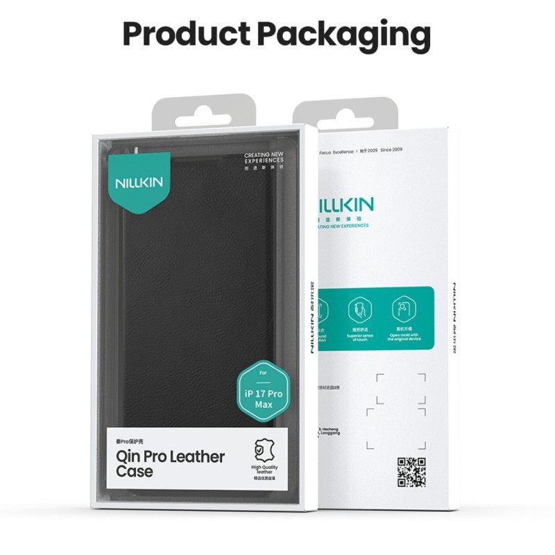 Nahkakotelo iPhone 17 Pro Max Puhelinkuoret Qin Pro -sarja Nillkin