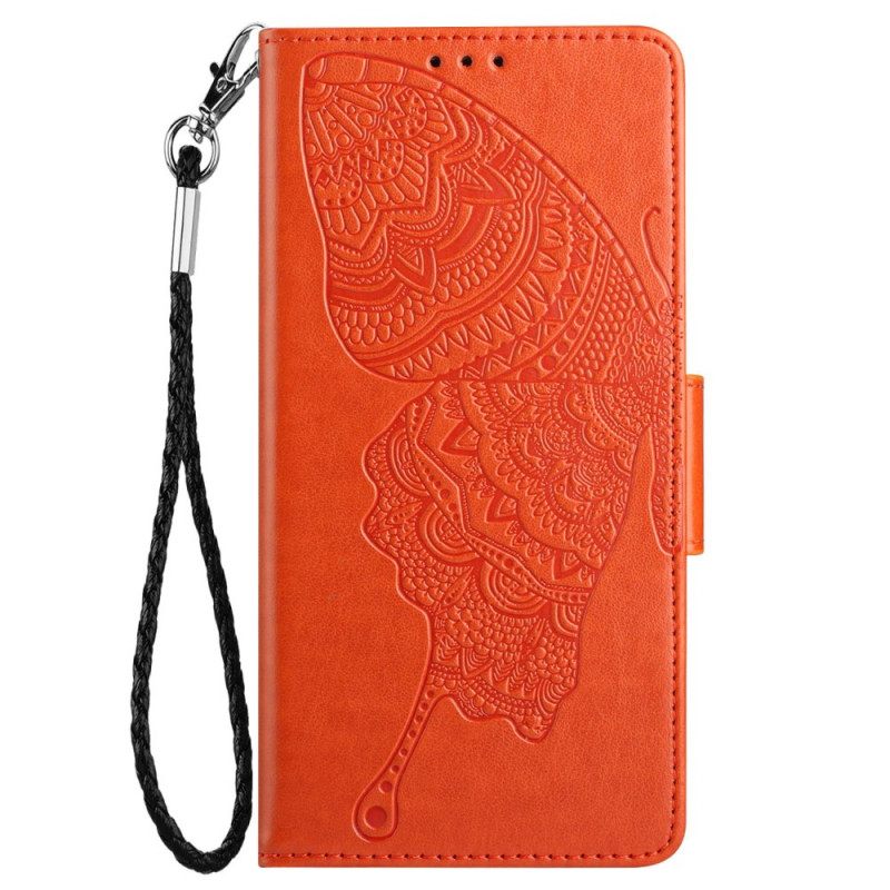 Flip Case Samsung Galaxy A13 Suojaketju Kuori Kaksisävyinen Perhoshihna