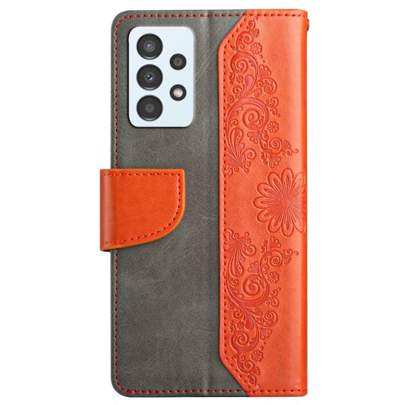 Flip Case Samsung Galaxy A13 Suojaketju Kuori Kaksisävyinen Perhoshihna