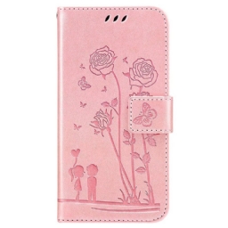Kotelot Samsung Galaxy A13 Suojaketju Kuori Romantic Roses Hihnalla