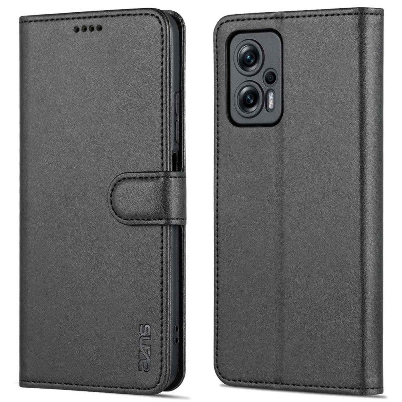 Flip Case Poco X4 GT Brand Azns Classic Faux Leather