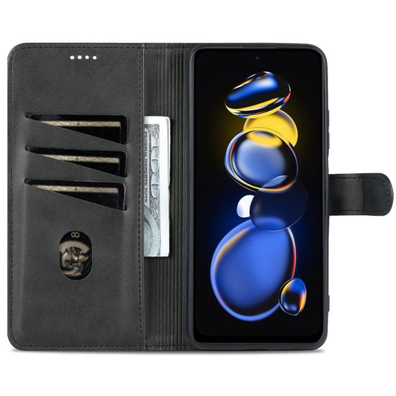 Flip Case Poco X4 GT Brand Azns Classic Faux Leather