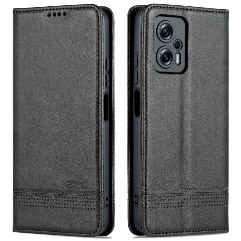 Puhelinkuoret Poco X4 GT Kotelot Flip Brand Azns Keinonahkaa