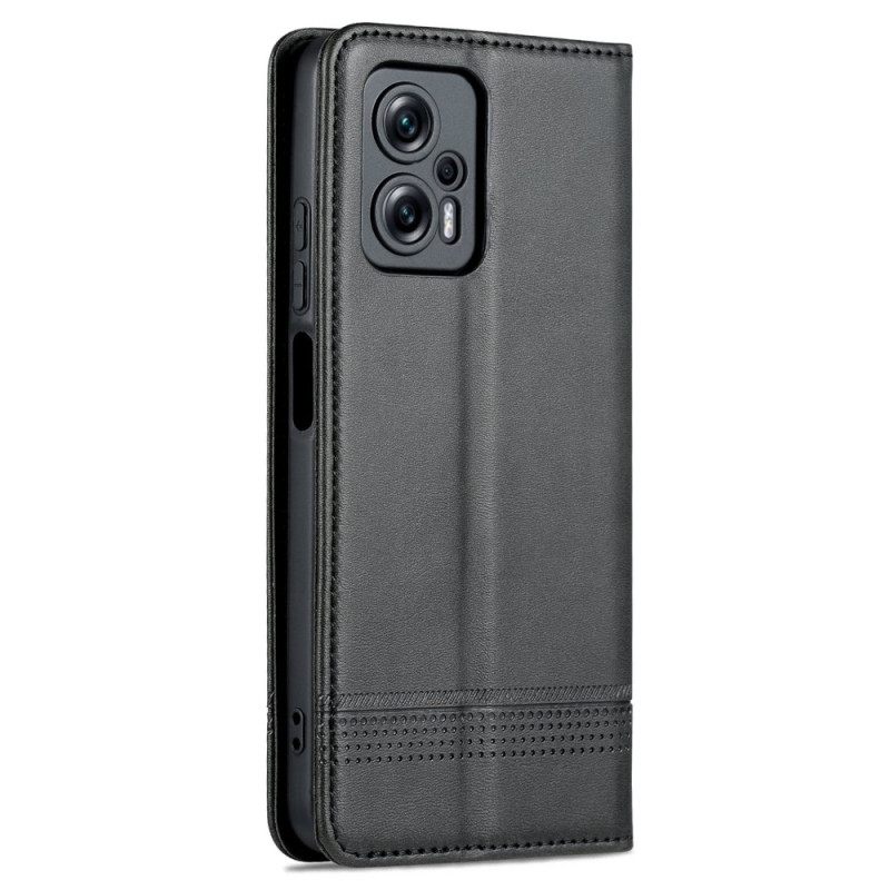 Puhelinkuoret Poco X4 GT Kotelot Flip Brand Azns Keinonahkaa