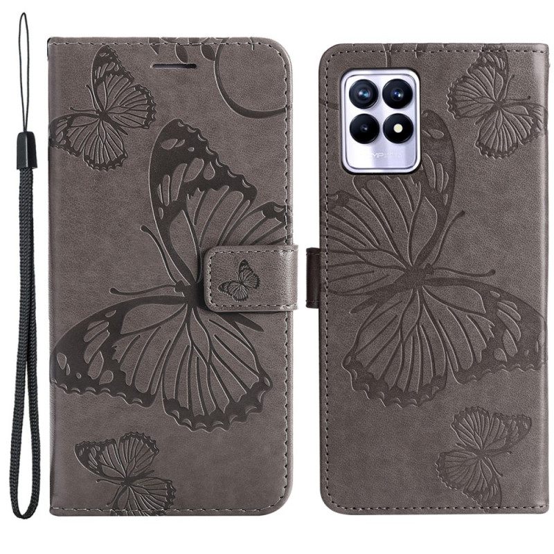 Kotelot Realme 8i Suojaketju Kuori Giant Thong Butterflies