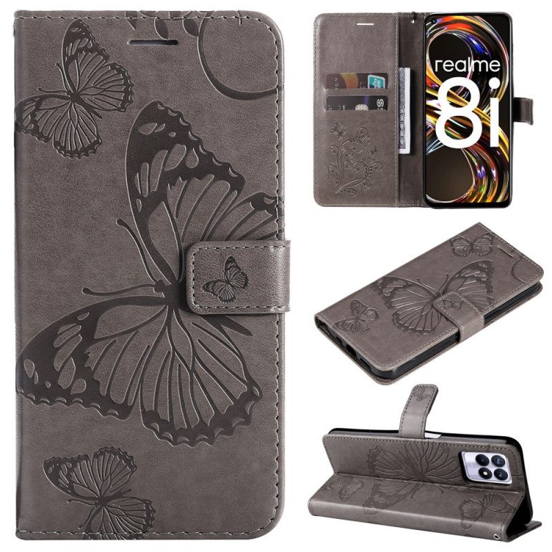 Kotelot Realme 8i Suojaketju Kuori Giant Thong Butterflies