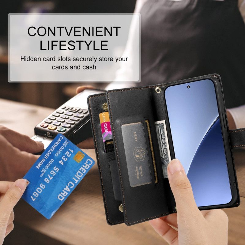 Kotelot Xiaomi 15 Pro Lompakko Jossa Hihna Ja Olkahihna Suojakuori