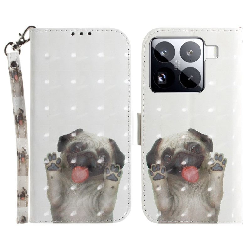 Kotelot Xiaomi 15 Pro Mopsikuvioinen Hihna