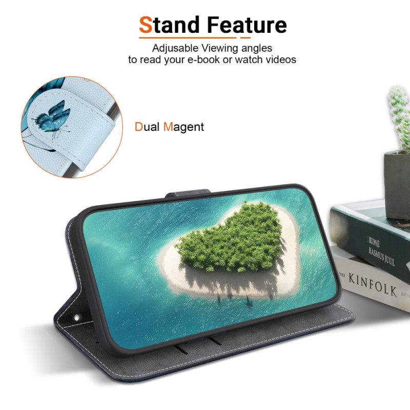 Kotelot Xiaomi 15 Pro Perhonen Ja Sinisiä Kukkia Suojakuori