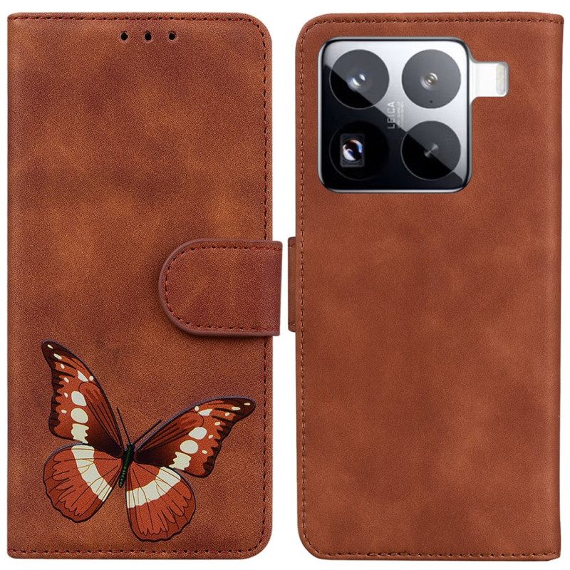 Kotelot Xiaomi 15 Pro Perhosmokkanahkakuvio