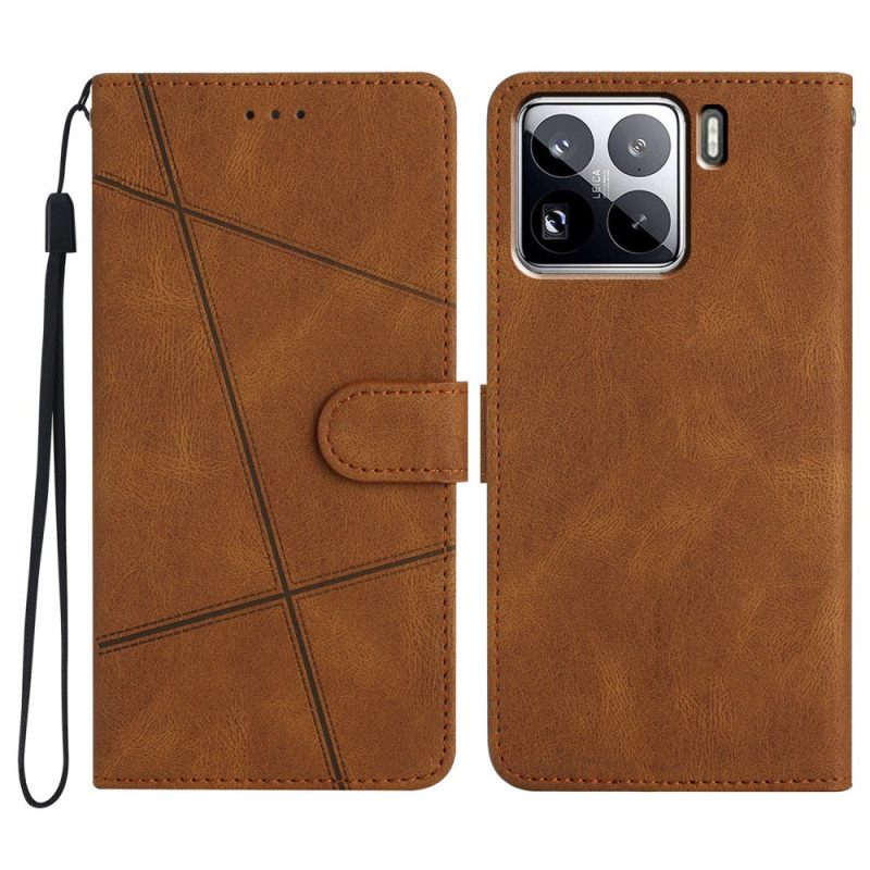 Kotelot Xiaomi 15 Pro Viivoja Ja Raitoja Hihnalla Suojakuori