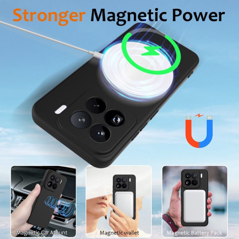 Kuori Xiaomi 15 Pro Magsafe-yhteensopiva Nestesilikoni Hihnalla