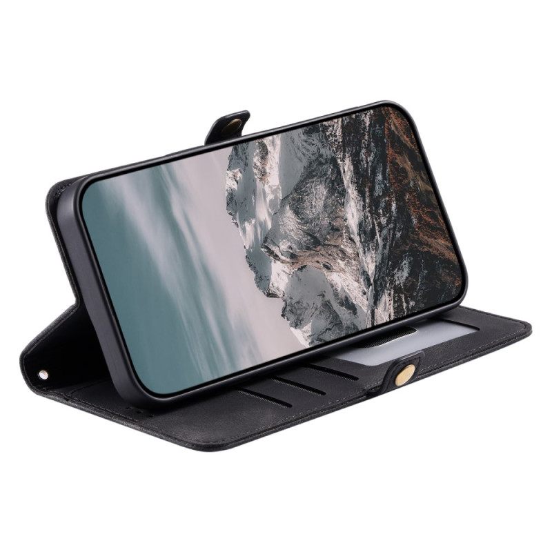 Nahkakotelo Xiaomi 15 Pro Toteemikuvioinen Hihna