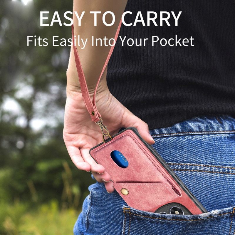 Kuori Poco X7 5g Nahkaefektikorttikotelo Ja -nauha