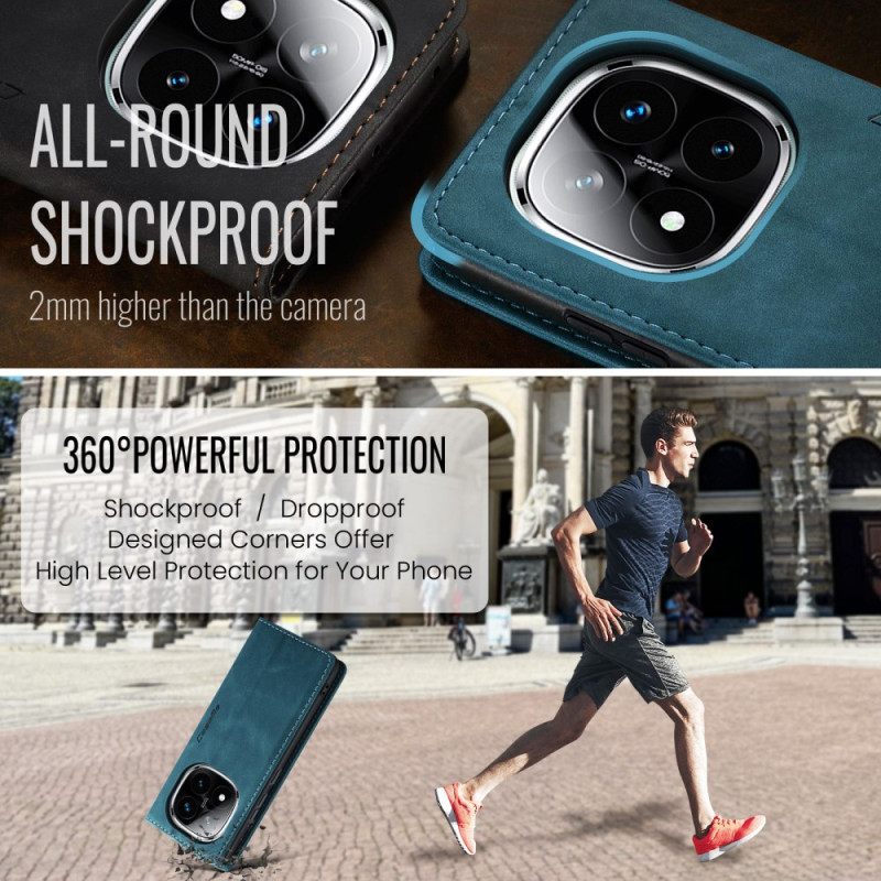 Nahkakotelo Poco X7 5g Puhelinkuoret Caseme Mokkanahkakuvio