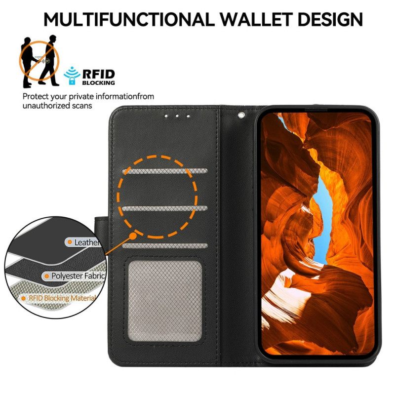 Kotelot Google Pixel 10a Rfid-suojattu Nahkakuvio