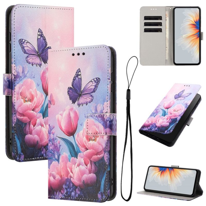 Kuoret Google Pixel 10a Perhosia Ja Vaaleanpunaisia Kukkia